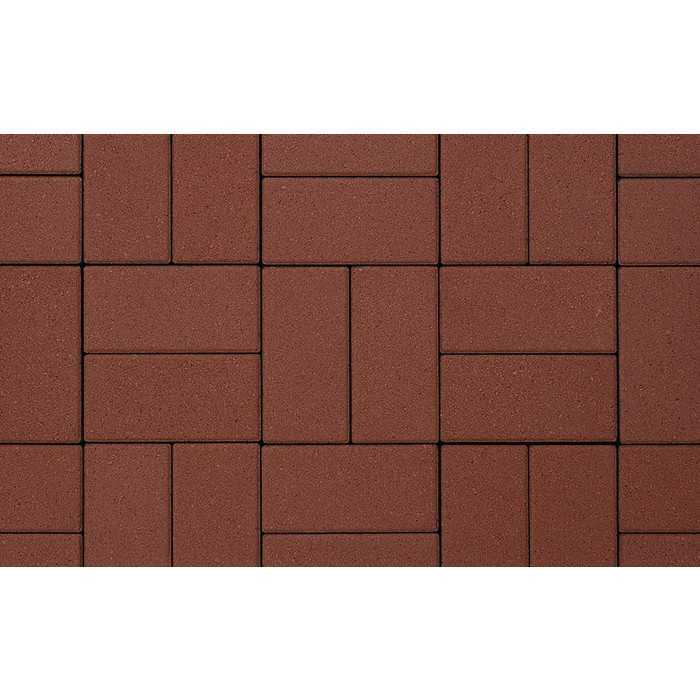 Плитка тротуарная Прямоугольник (Ла-Линия) А.2.П.4 гладкий красный 200x100x40 мм